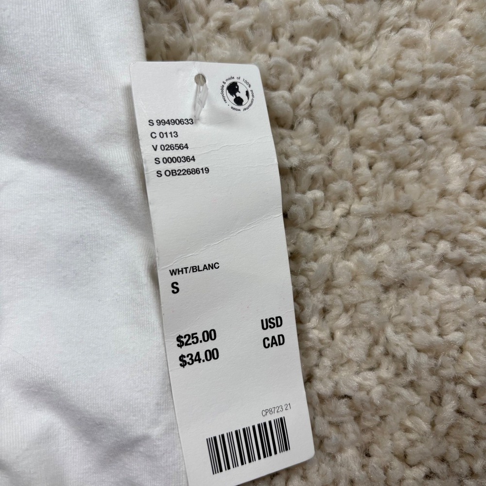 Out From Under Urban Outfitters One Shoulder Ruched Tank Top White Blue Sz S NWT - Picture 9 of 10